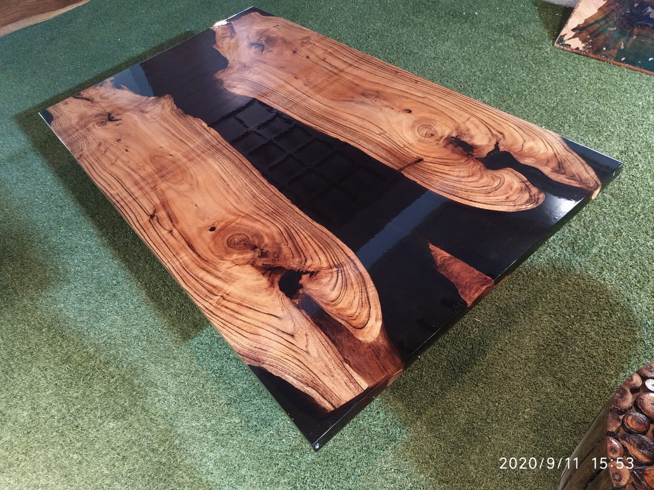 EPOXY RESIN TABLE 60"x36"35MM (Babool wood) - 88