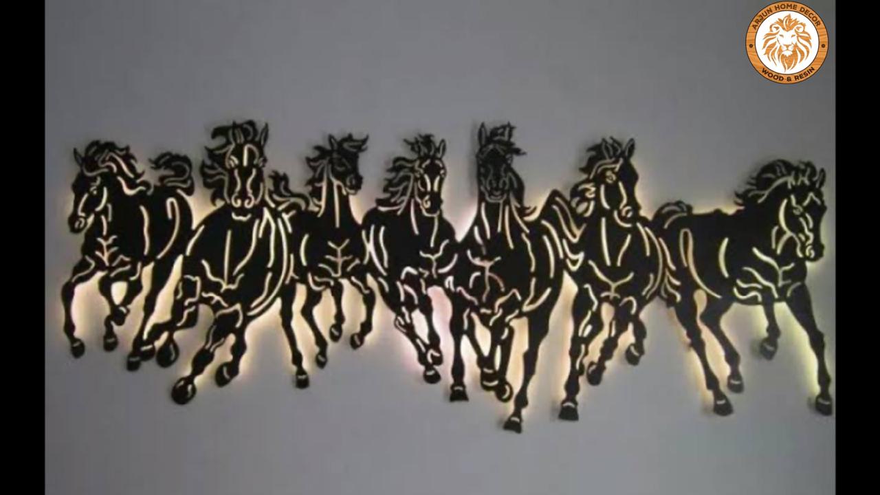 Horse Metal Wall pic 6"x2" With LED